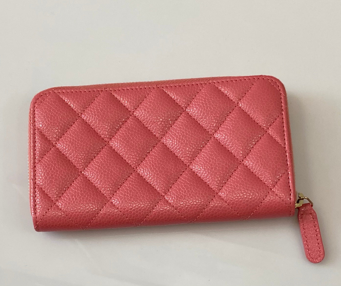 CHANEL CAVIAR QUILTED ZIP AROUND WALLET