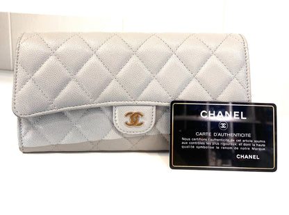 CHANEL CAVIAR QUILTED LARGE FLAP WALLET