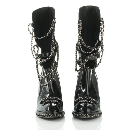 CHANEL CC RUNWAY GLAZED CHAIN OBSESSION BOOTS