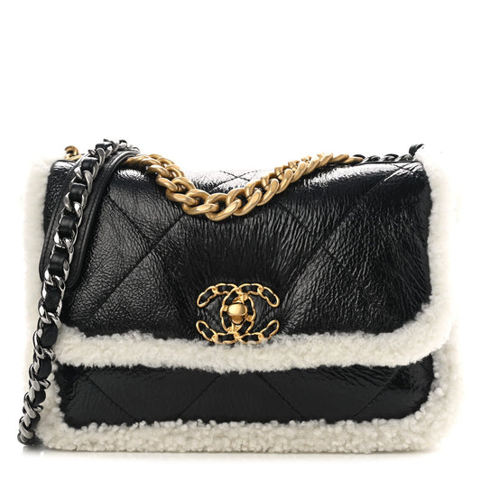 CHANEL 2021 SHEARLING MEDIUM 19 FLAP BAG