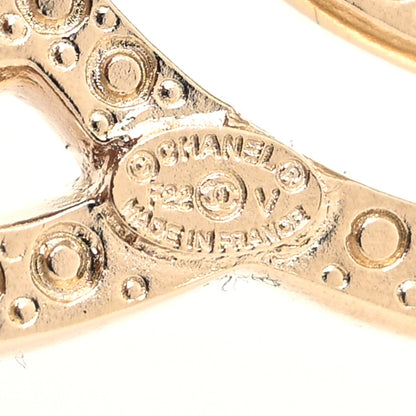 CHANEL CRYSTAL CC LIGHT GOLD BROOCH