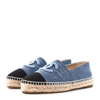 CHANEL CC DENIM ESPADRILLES