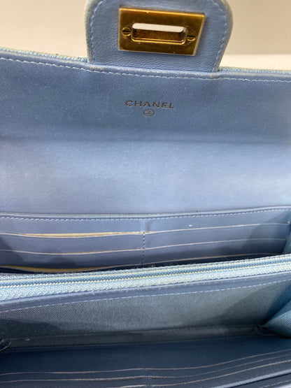 CHANEL DENIM 2.55 QUILTED LONG WALLET