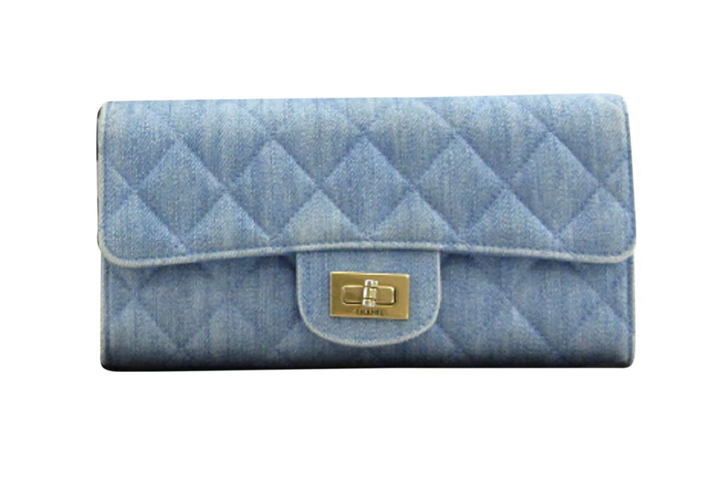 CHANEL DENIM 2.55 QUILTED LONG WALLET