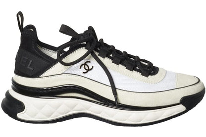 CHANEL FABRIC SUEDE CALFSKIN CC SNEAKERS