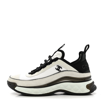CHANEL FABRIC SUEDE CALFSKIN CC SNEAKERS