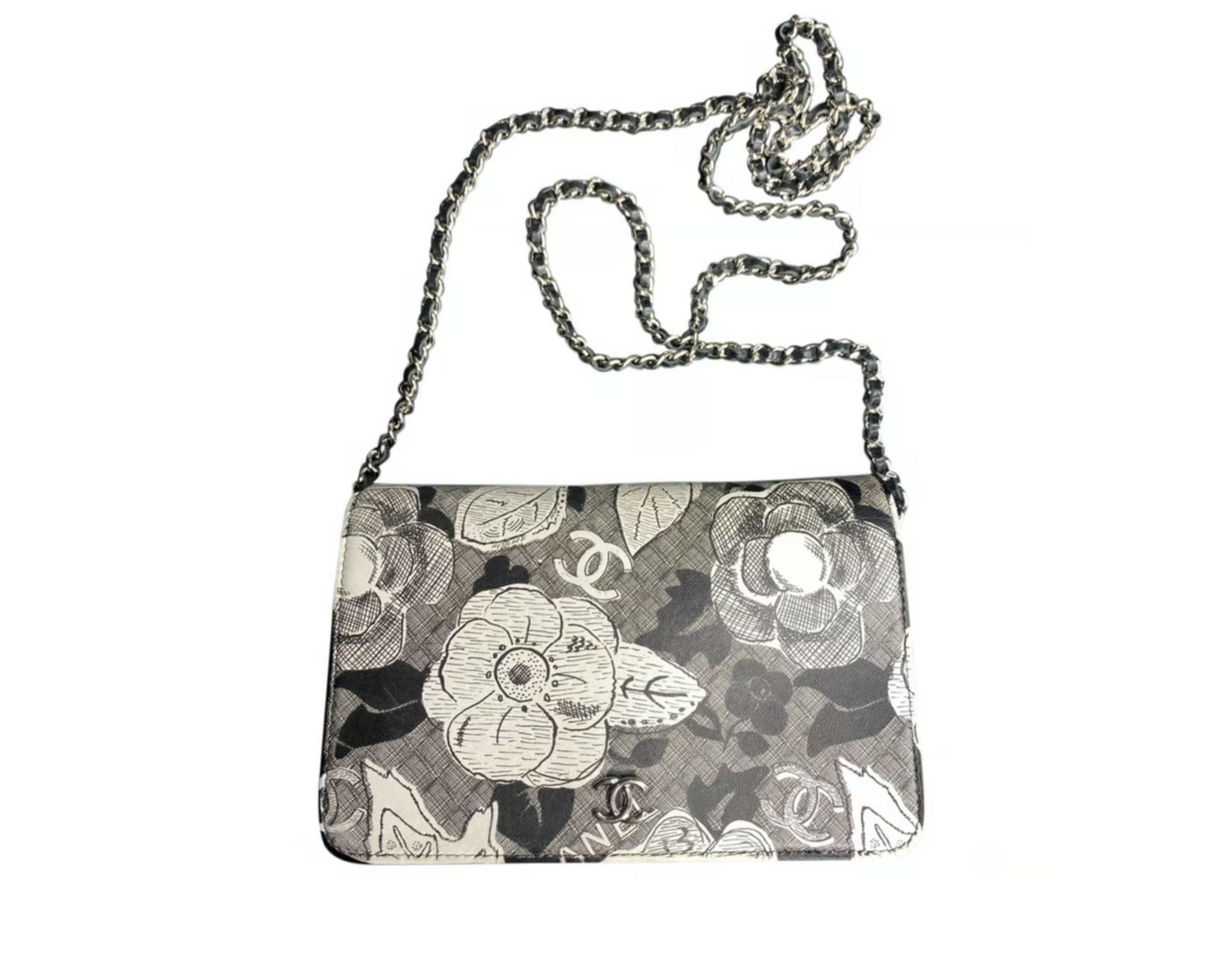 CHANEL LIMITED EDITION FLORAL WALLET ON A CHAIN