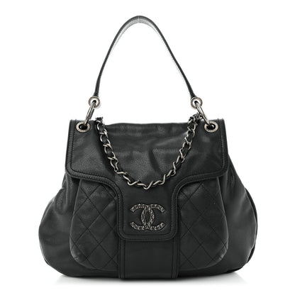 CHANEL GLAZED CAVIAR COCO RIDER FLAP BAG