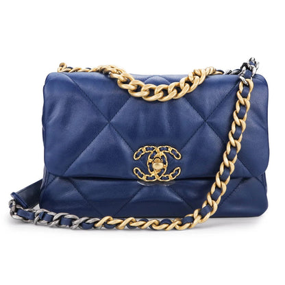 CHANEL QUILTED LAMBSKIN MEDIUM CHANEL 19 FLAP BAG
