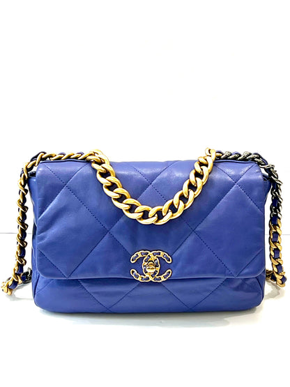 CHANEL QUILTED LAMBSKIN MEDIUM CHANEL 19 FLAP BAG