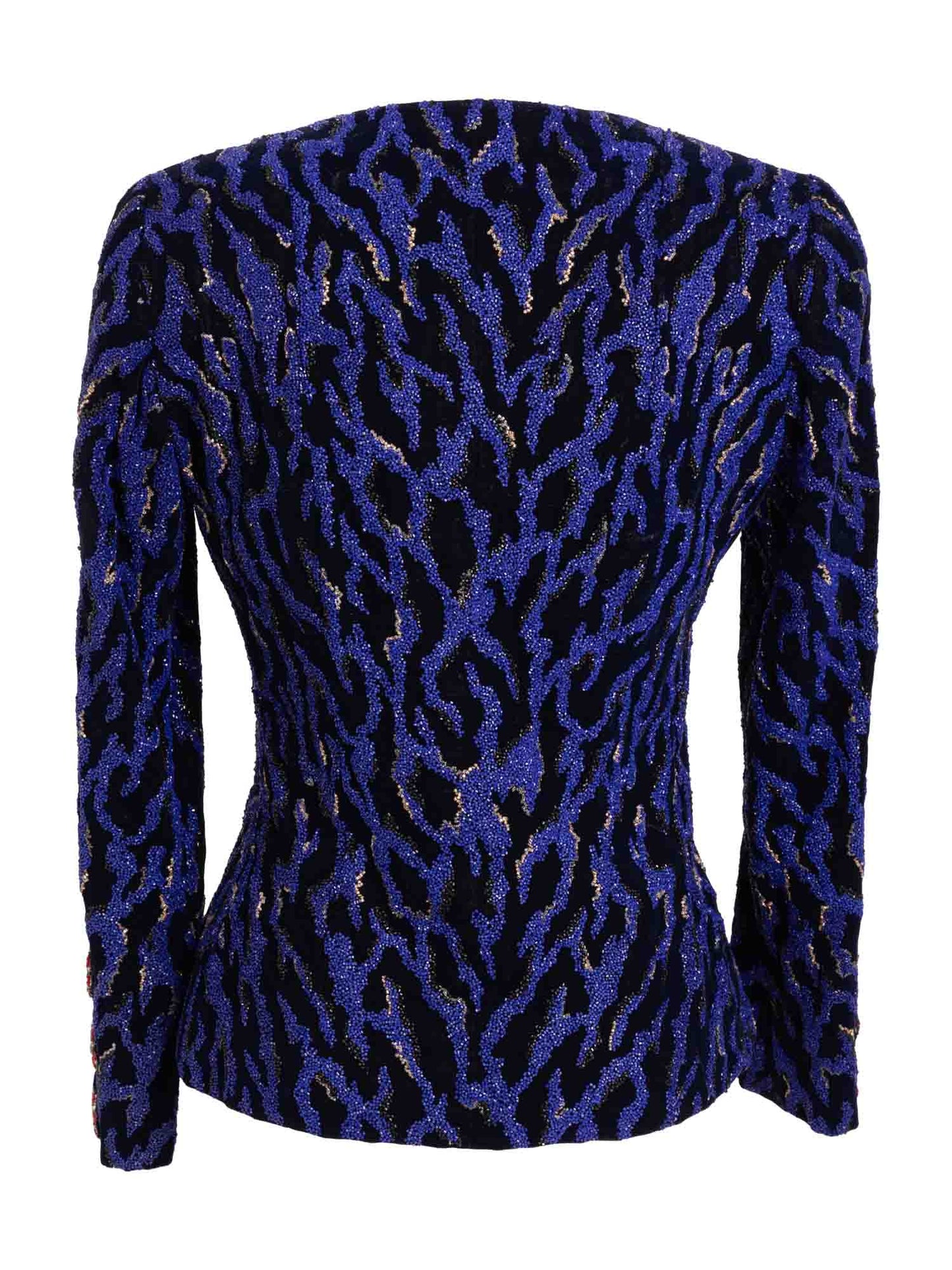 Chanel Haute Couture Beaded Swarovski Fitted Jacket Blue