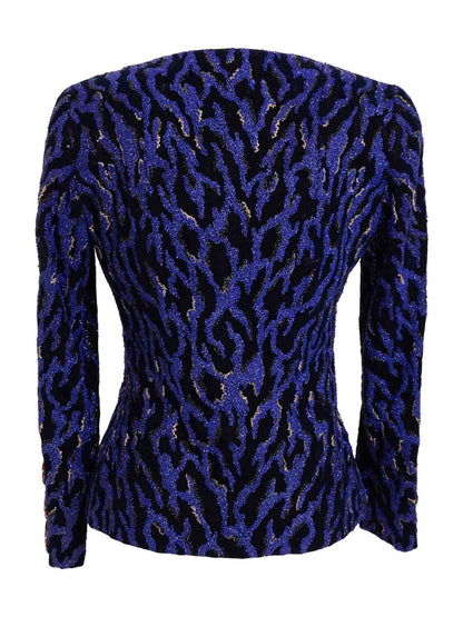 Chanel Haute Couture Beaded Swarovski Fitted Jacket Blue