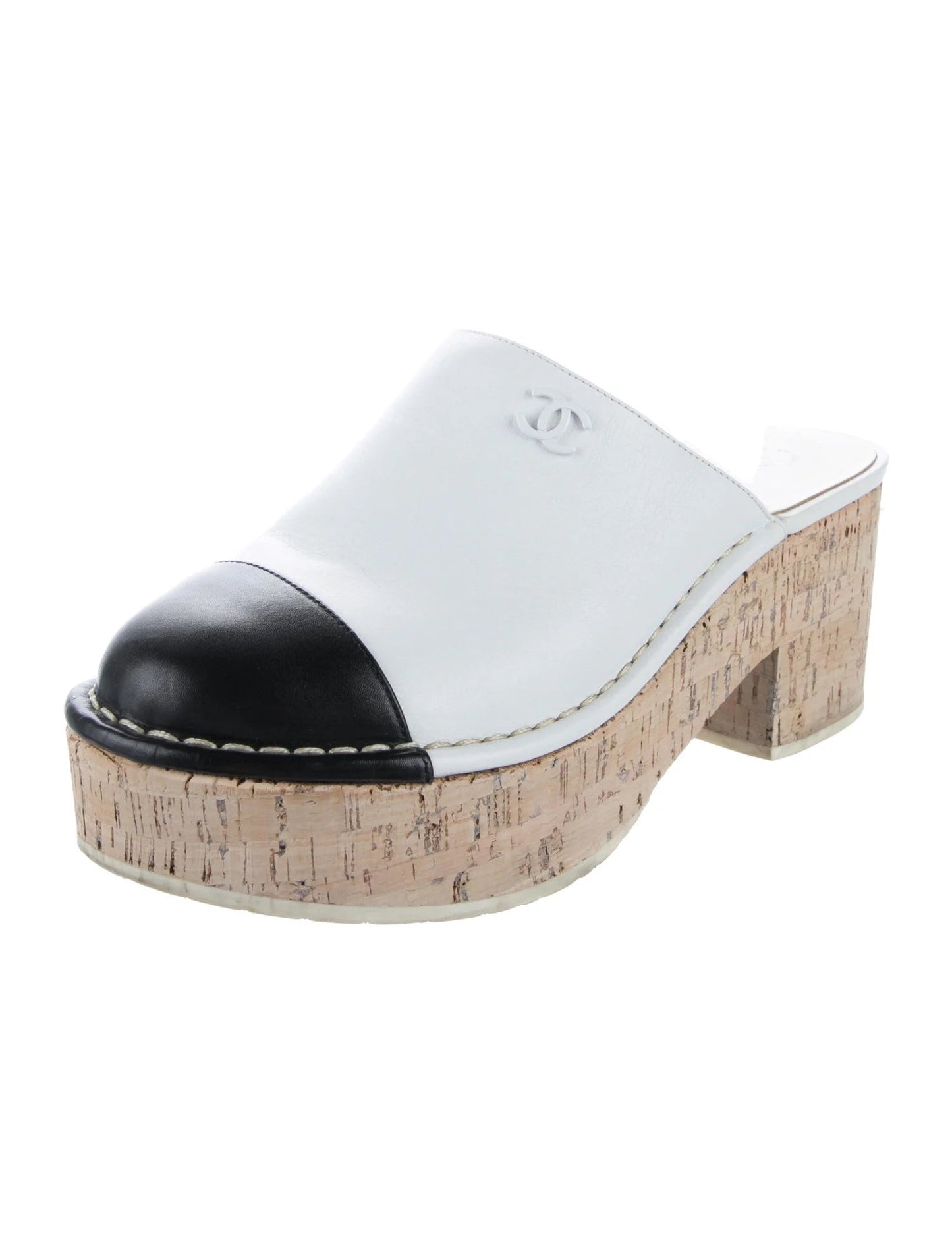 CHANEL INTERLOCKING CC LOGO MULES CLOGS