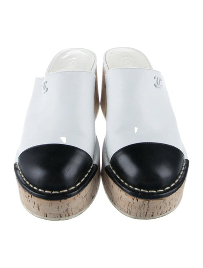 CHANEL INTERLOCKING CC LOGO MULES CLOGS