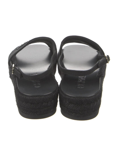 CHANEL INTERLOCKING CC LOGO SLINGBACK SANDALS