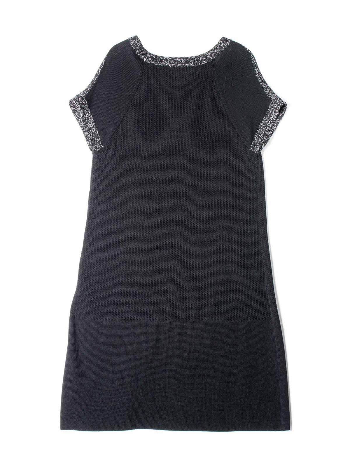 Chanel Knit CC Logo Fringe Midi Dress Black