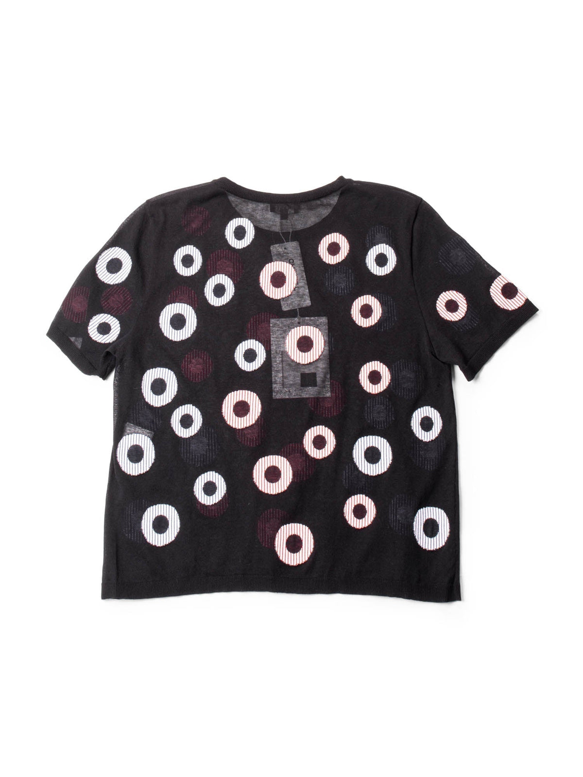 Chanel La Pausa C Cotton Polka Dot Striped Top Black