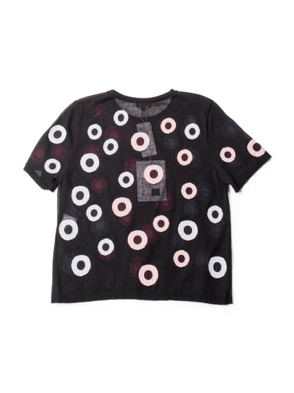 Chanel La Pausa C Cotton Polka Dot Striped Top Black