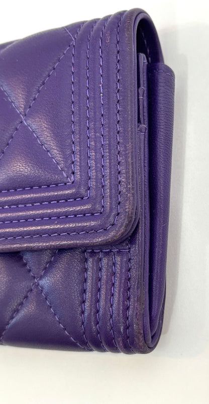 CHANEL QUILTED LAMBSKIN LEATHER LE BOY WALLET