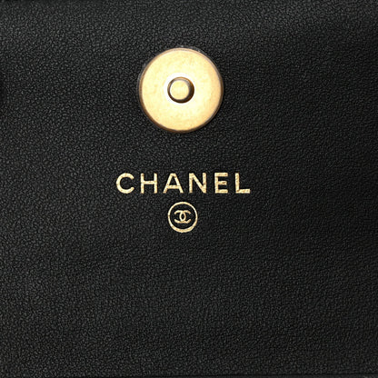 CHANEL LAMBSKIN QUILTED PEARL CRUSH MINI CLUTCH WITH CHAIN
