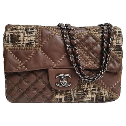 CHANEL LAMBSKIN PATCH STITCHED QUILTED MEDIUM FLAP BAG