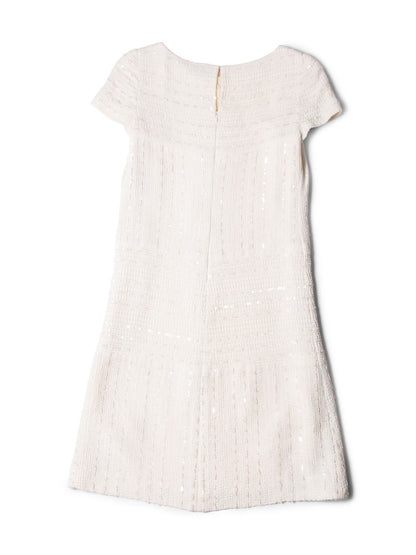 Chanel Lesage Tweed Sequin Midi Dress Ivory