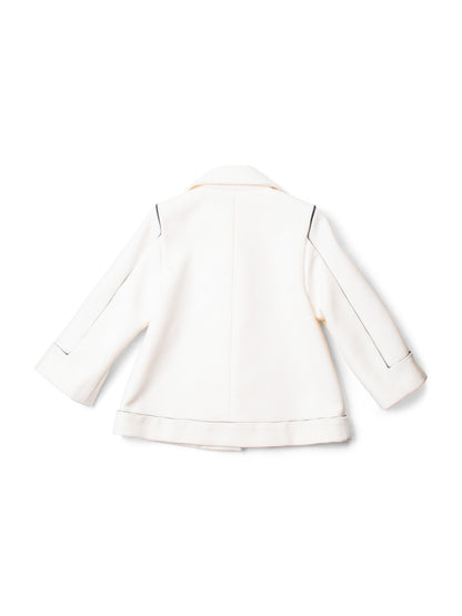 Chanel Logo Cotton Tweed Jacket White Black