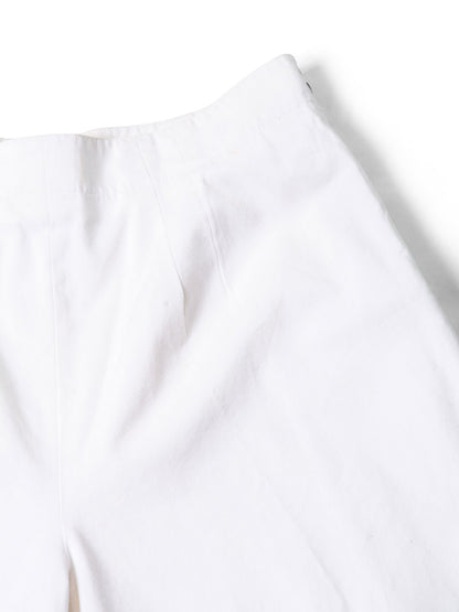 Chanel Logo High Wasted Wide Sailor Pants White