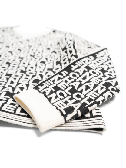 Chanel Logo Knit Zipper Sweater Black White