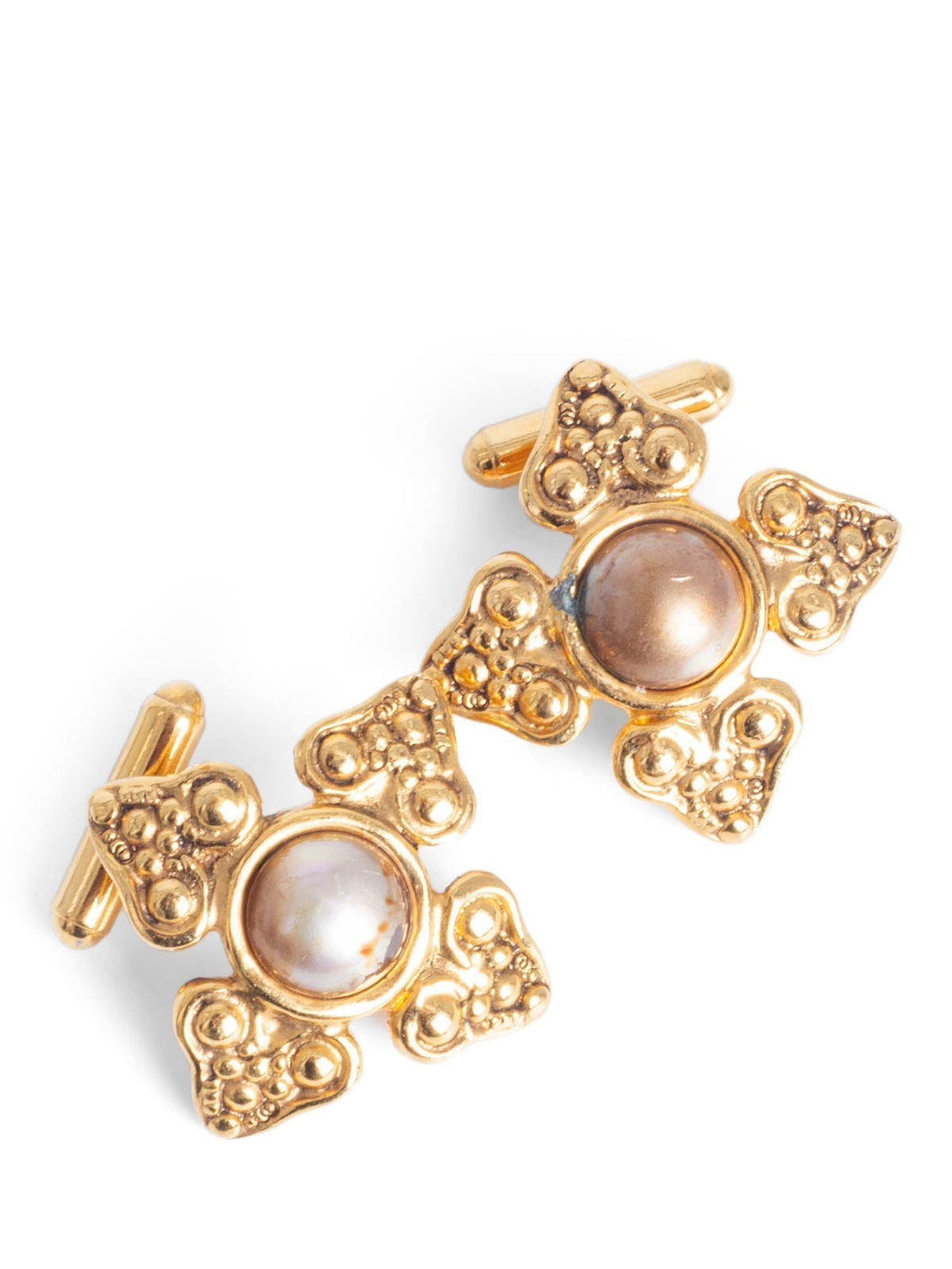 Chanel Pearl Gripoix Cufflinks Gold