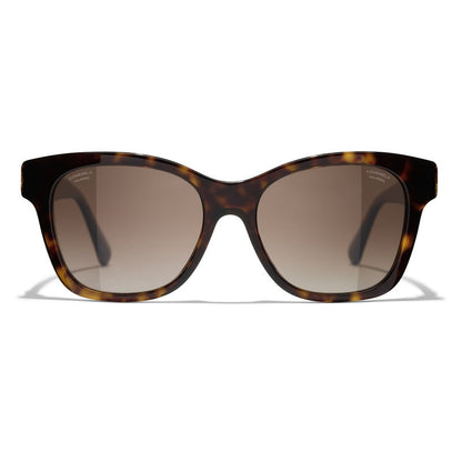 CHANEL CC POLARIZED SUNGLASSES BROWN TORTOISE