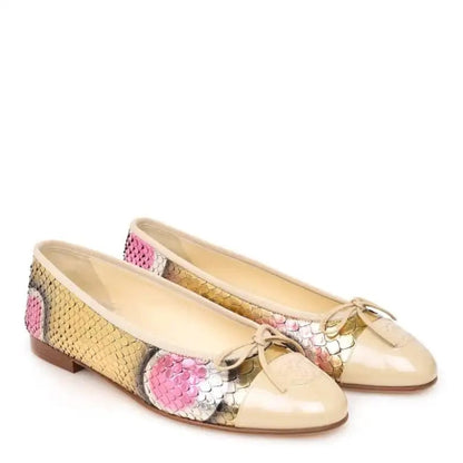 CHANEL CC PYTHON BALLERINA FLATS