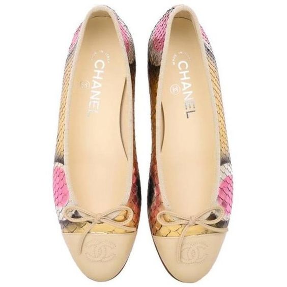 CHANEL CC PYTHON BALLERINA FLATS