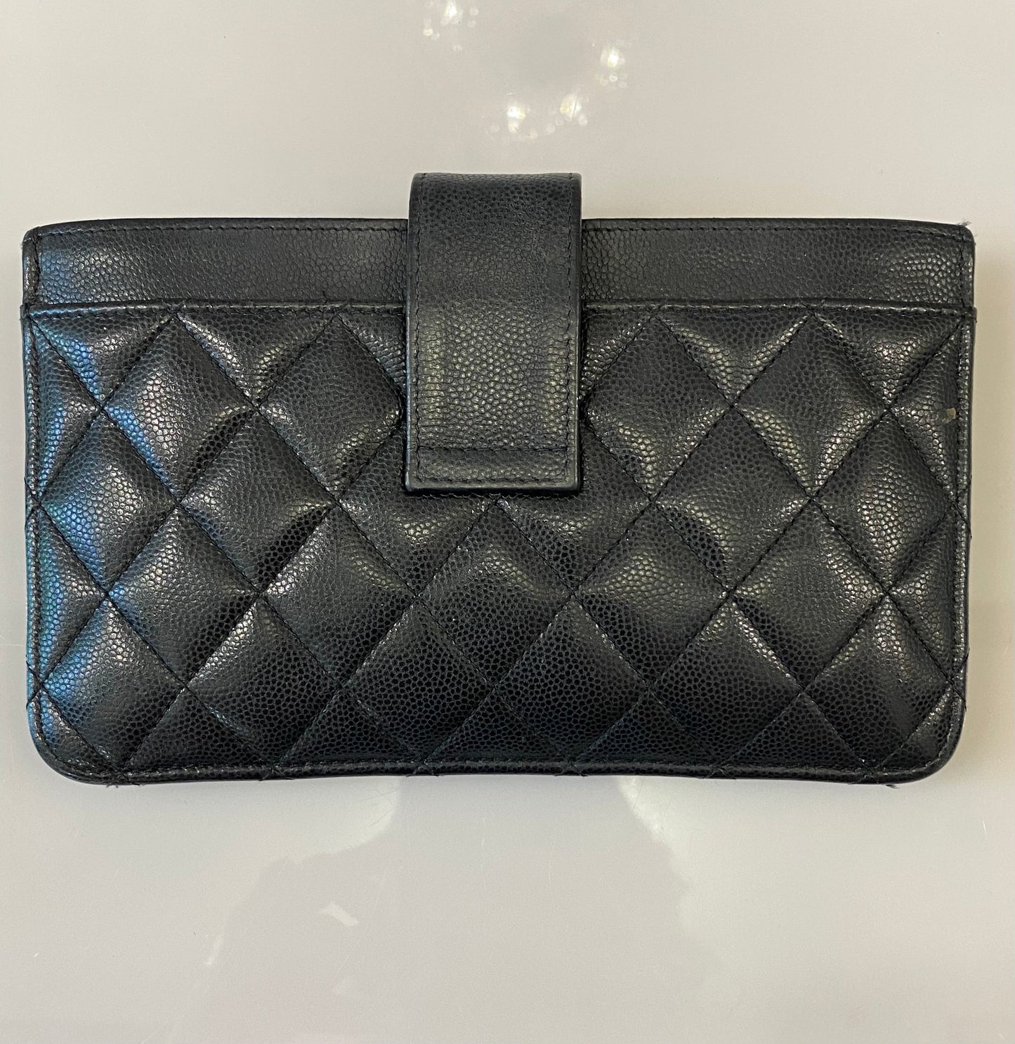 CHANEL CAVIAR QUILTED CLASSIC STRAP POUCH WALLET