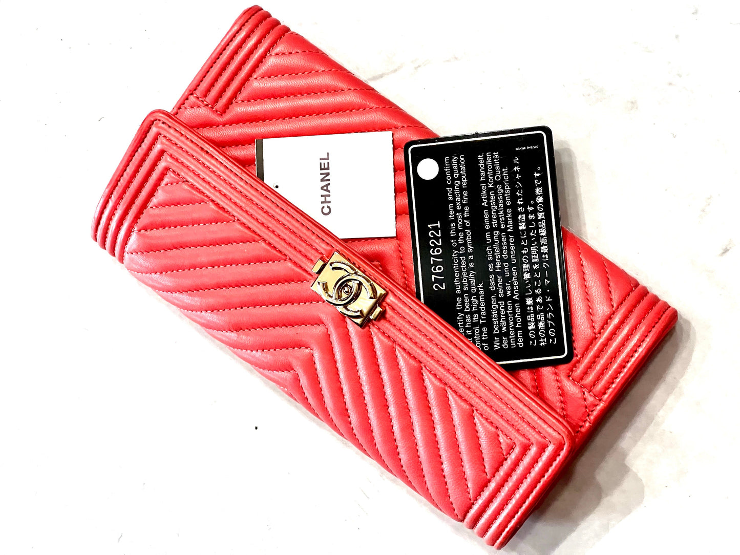 CHANEL QUILTED CHEVRON LAMBSKIN CONTINENTAL WALLET