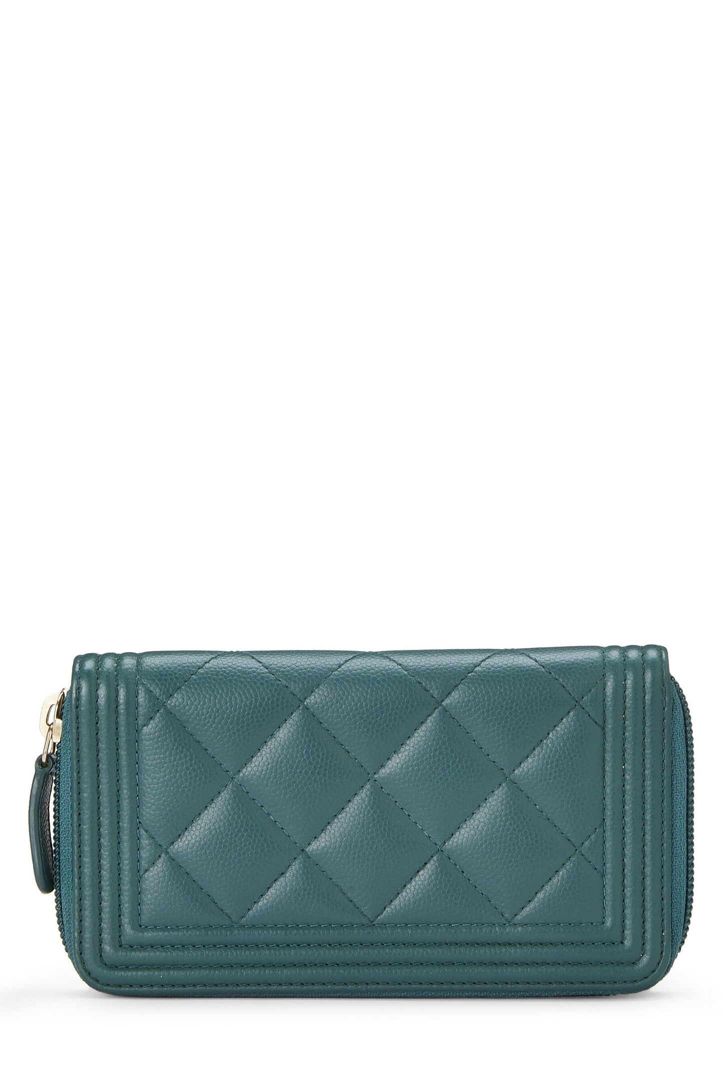 CHANEL QUILTED LAMBSKIN BOY WALLET IN GREEN