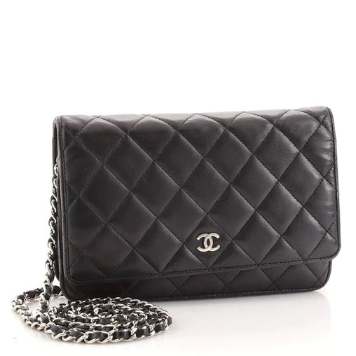 CHANEL QUILTED LAMBSKIN WALLET ON A CHAIN