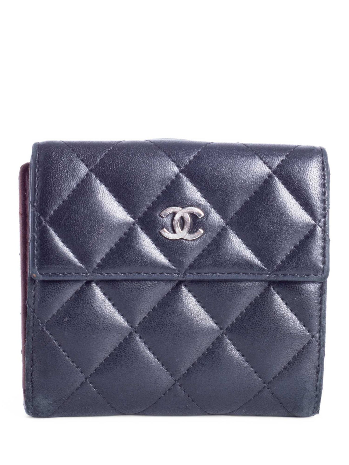 Chanel Quilted Leather CC Logo Bifold Wallet Black