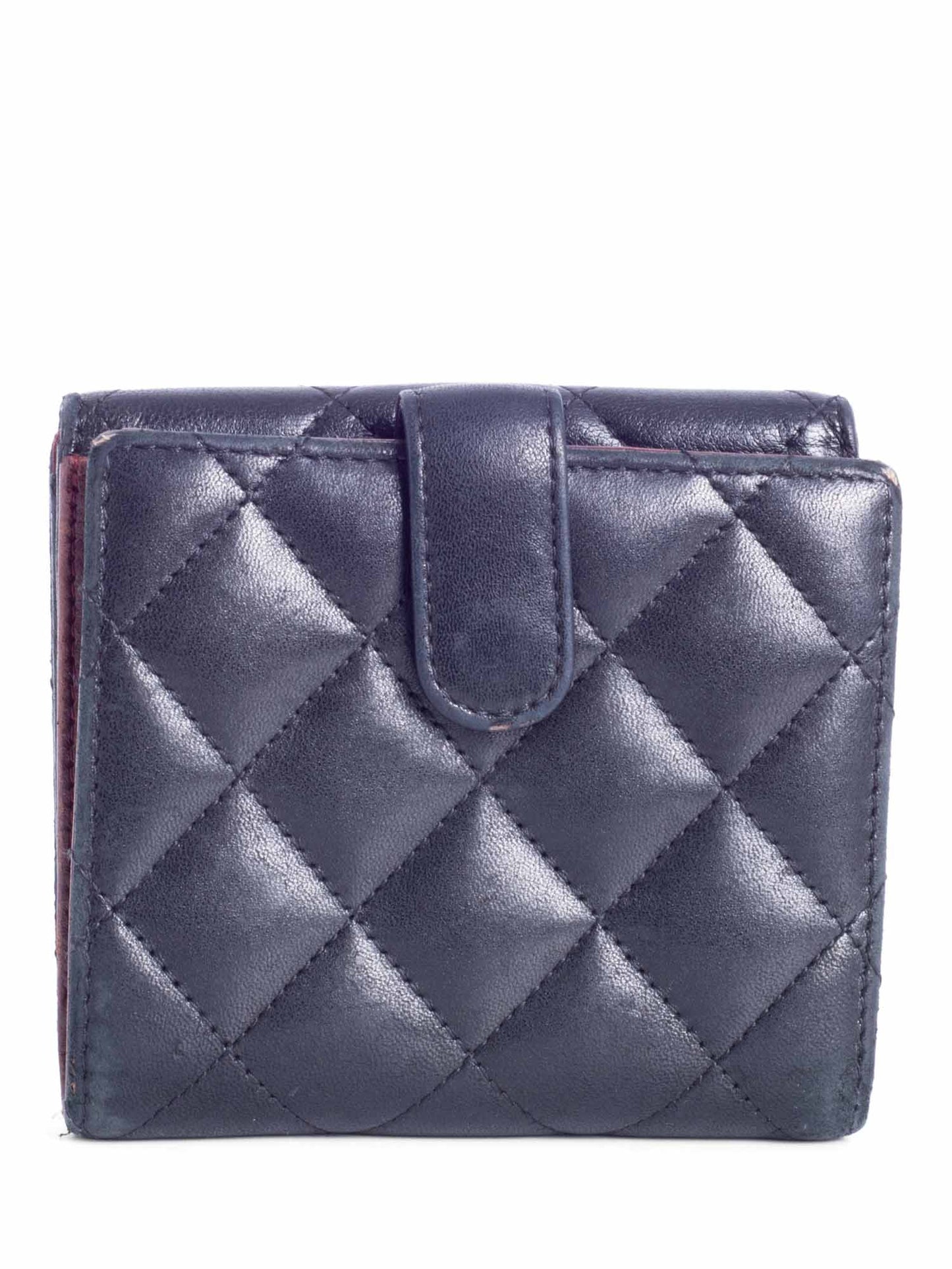Chanel Quilted Leather CC Logo Bifold Wallet Black