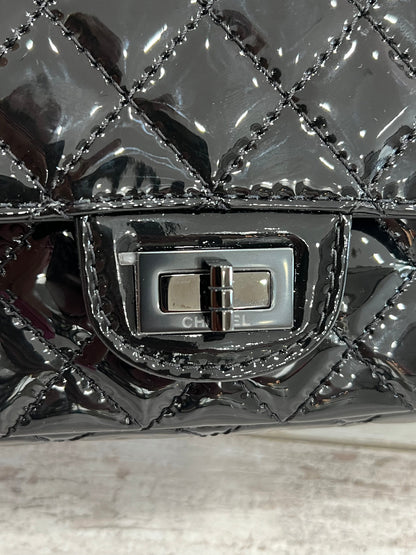 CHANEL QUILTED PATENT LEATHER REISSUE SO BLACK MINI FLAP BAG