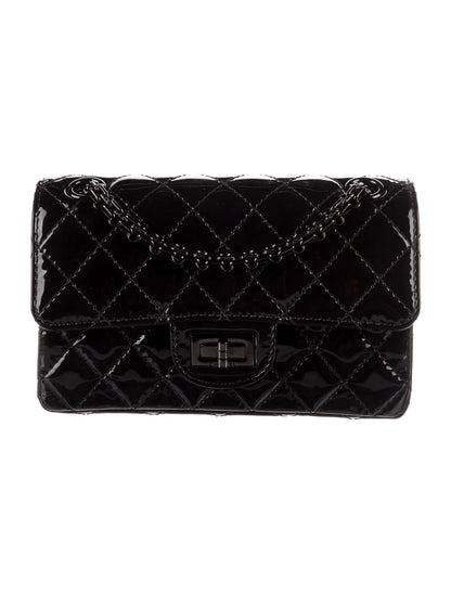 CHANEL QUILTED PATENT LEATHER REISSUE SO BLACK MINI FLAP BAG