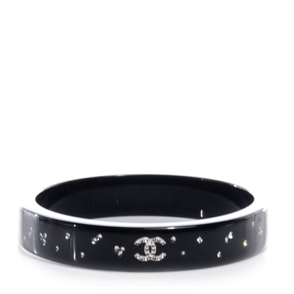 CHANEL RESIN CRYSTAL CC BANGLE BRACELET