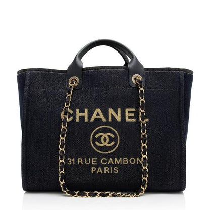 CHANEL LUREX CANVAS MEDIUM DEAUVILLE TOTE