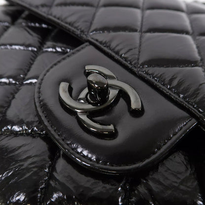 CHANEL SO BLACK QUILTED CRUMPLED CALFSKIN MEDIUM DOUBLE FLAP BAG