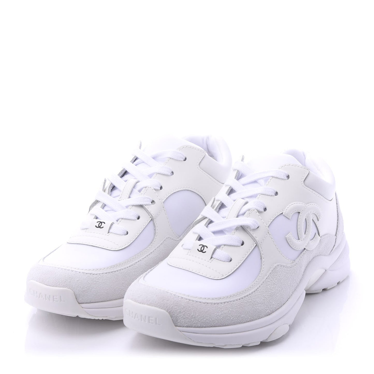 CHANEL SUEDE CALFSKIN LEATHER CC SNEAKERS