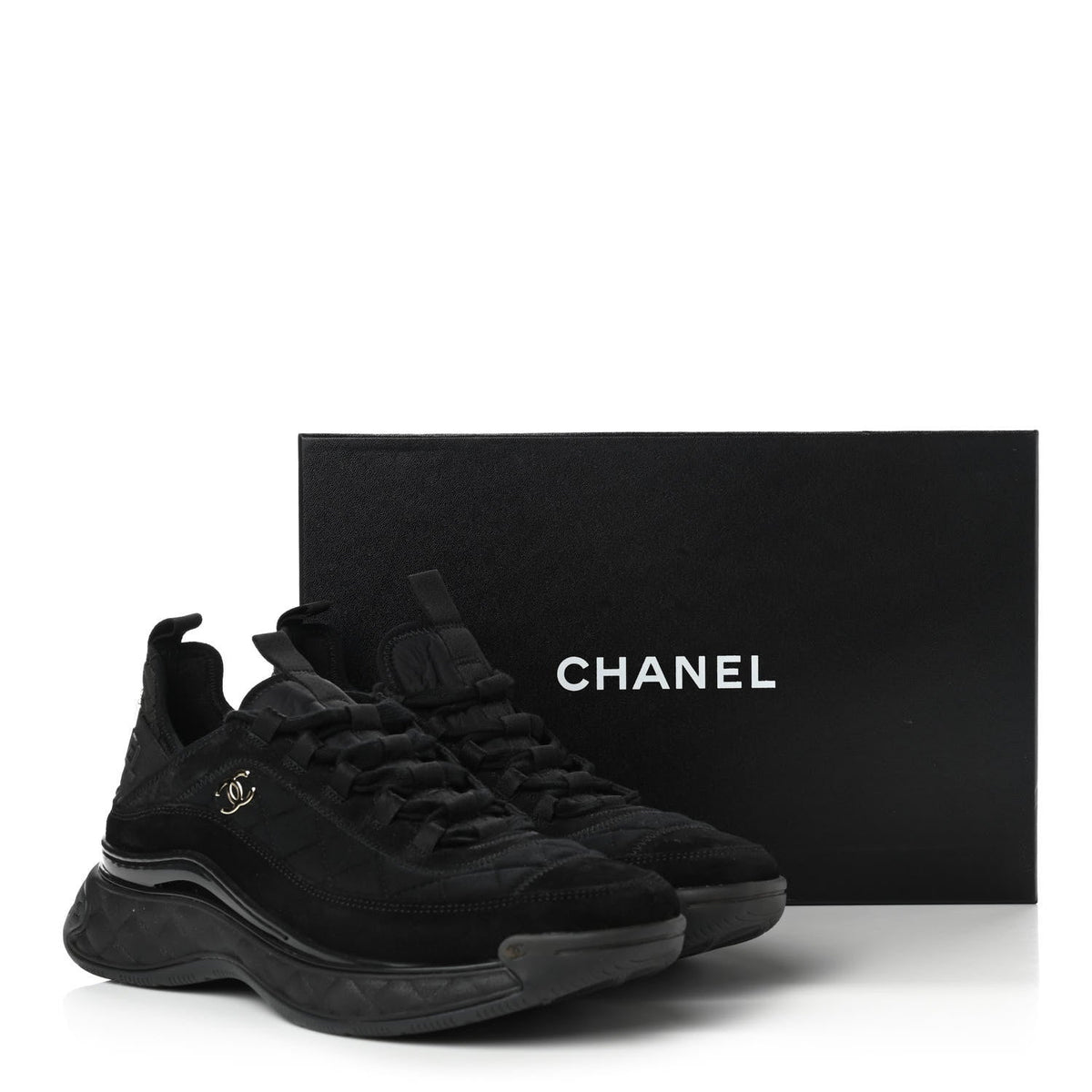 CHANEL CC SUEDE CALFSKIN MIXED MEDIA SNEAKERS