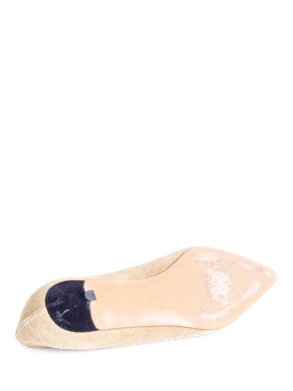 Chanel Suede Leather Camellia Cap Toe Kitten Heels Beige Black