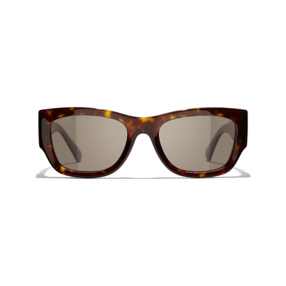CHANEL TORTOISE RECTANGLE SUNGLASSES
