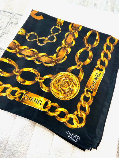 CHANEL PARIS 31 RUE CAMBON CC SILK SCARF