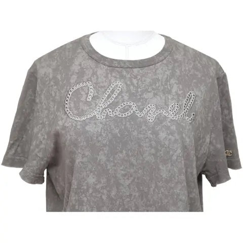 CHANEL LOGO EMBROIDERY CC T-SHIRT